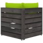 3-Sitzer Outdoor-Sofa mit Kissen Grau Imprägniertes Kiefernholz 3-Sitzer Outdoor-Sofa mit Kissen Grau Imprägniertes Kiefernholz