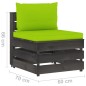 3-Sitzer Outdoor-Sofa mit Kissen Grau Imprägniertes Kiefernholz 3-Sitzer Outdoor-Sofa mit Kissen Grau Imprägniertes Kiefernholz