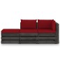 3-tlg. Garten-Lounge-Set mit Kissen Grau Imprägniertes Holz 3-tlg. Garten-Lounge-Set mit Kissen Grau Imprägniertes Holz