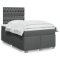 vidaXL Boxspringbett mit Matratze Dunkelgrau 120x200 cm Stoff vidaXL Boxspringbett mit Matratze Dunkelgrau 120x200 cm Stoff