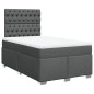 vidaXL Boxspringbett mit Matratze Dunkelgrau 120x200 cm Stoff vidaXL Boxspringbett mit Matratze Dunkelgrau 120x200 cm Stoff