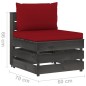 3-tlg. Garten-Lounge-Set mit Kissen Grau Imprägniertes Holz 3-tlg. Garten-Lounge-Set mit Kissen Grau Imprägniertes Holz