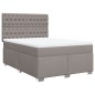 vidaXL Boxspringbett mit Matratze Taupe 140x190 cm Stoff vidaXL Boxspringbett mit Matratze Taupe 140x190 cm Stoff