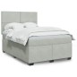 vidaXL Boxspringbett mit Matratze Hellgrau 140x200 cm Samt vidaXL Boxspringbett mit Matratze Hellgrau 140x200 cm Samt