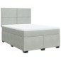 vidaXL Boxspringbett mit Matratze Hellgrau 140x200 cm Samt vidaXL Boxspringbett mit Matratze Hellgrau 140x200 cm Samt