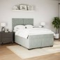 vidaXL Boxspringbett mit Matratze Hellgrau 140x200 cm Samt vidaXL Boxspringbett mit Matratze Hellgrau 140x200 cm Samt