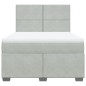 vidaXL Boxspringbett mit Matratze Hellgrau 140x200 cm Samt vidaXL Boxspringbett mit Matratze Hellgrau 140x200 cm Samt