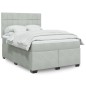 vidaXL Boxspringbett mit Matratze Hellgrau 140x200 cm Samt vidaXL Boxspringbett mit Matratze Hellgrau 140x200 cm Samt