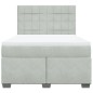 vidaXL Boxspringbett mit Matratze Hellgrau 140x200 cm Samt vidaXL Boxspringbett mit Matratze Hellgrau 140x200 cm Samt