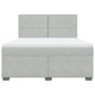 vidaXL Boxspringbett mit Matratze Hellgrau 180x200 cm Samt vidaXL Boxspringbett mit Matratze Hellgrau 180x200 cm Samt