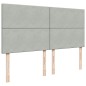 vidaXL Boxspringbett mit Matratze Hellgrau 180x200 cm Samt vidaXL Boxspringbett mit Matratze Hellgrau 180x200 cm Samt