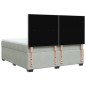 vidaXL Boxspringbett mit Matratze Hellgrau 180x200 cm Samt vidaXL Boxspringbett mit Matratze Hellgrau 180x200 cm Samt
