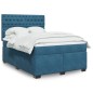 vidaXL Boxspringbett mit Matratze Blau 160x200 cm Samt vidaXL Boxspringbett mit Matratze Blau 160x200 cm Samt
