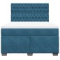 vidaXL Boxspringbett mit Matratze Blau 160x200 cm Samt vidaXL Boxspringbett mit Matratze Blau 160x200 cm Samt
