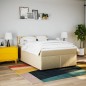 vidaXL Boxspringbett mit Matratze Creme 140x190 cm Stoff vidaXL Boxspringbett mit Matratze Creme 140x190 cm Stoff