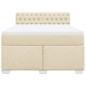 vidaXL Boxspringbett mit Matratze Creme 140x190 cm Stoff vidaXL Boxspringbett mit Matratze Creme 140x190 cm Stoff