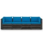 4-Sitzer Outdoor-Sofa mit Kissen Grau Imprägniertes Holz 4-Sitzer Outdoor-Sofa mit Kissen Grau Imprägniertes Holz