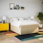 vidaXL Boxspringbett mit Matratze Creme 140x190 cm Stoff vidaXL Boxspringbett mit Matratze Creme 140x190 cm Stoff