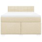 vidaXL Boxspringbett mit Matratze Creme 140x190 cm Stoff vidaXL Boxspringbett mit Matratze Creme 140x190 cm Stoff