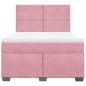 vidaXL Boxspringbett mit Matratze Rosa 160x200 cm Samt