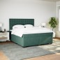 vidaXL Boxspringbett mit Matratze Dunkelgrün 180x200 cm Samt vidaXL Boxspringbett mit Matratze Dunkelgrün 180x200 cm Samt