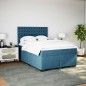 vidaXL Boxspringbett mit Matratze Blau 160x200 cm Samt vidaXL Boxspringbett mit Matratze Blau 160x200 cm Samt