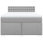 vidaXL Boxspringbett mit Matratze Hellgrau 140x190 cm Stoff vidaXL Boxspringbett mit Matratze Hellgrau 140x190 cm Stoff