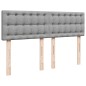 vidaXL Boxspringbett mit Matratze Hellgrau 140x190 cm Stoff vidaXL Boxspringbett mit Matratze Hellgrau 140x190 cm Stoff