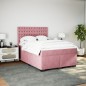 vidaXL Boxspringbett mit Matratze Rosa 140x200 cm Samt vidaXL Boxspringbett mit Matratze Rosa 140x200 cm Samt