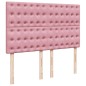 vidaXL Boxspringbett mit Matratze Rosa 140x200 cm Samt vidaXL Boxspringbett mit Matratze Rosa 140x200 cm Samt