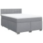 vidaXL Boxspringbett mit Matratze Hellgrau 140x190 cm Stoff vidaXL Boxspringbett mit Matratze Hellgrau 140x190 cm Stoff