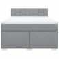 vidaXL Boxspringbett mit Matratze Hellgrau 140x190 cm Stoff vidaXL Boxspringbett mit Matratze Hellgrau 140x190 cm Stoff