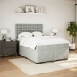 vidaXL Boxspringbett mit Matratze Hellgrau 160x200 cm Samt vidaXL Boxspringbett mit Matratze Hellgrau 160x200 cm Samt