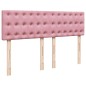 vidaXL Boxspringbett mit Matratze Rosa 160x200 cm Samt vidaXL Boxspringbett mit Matratze Rosa 160x200 cm Samt