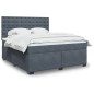 vidaXL Boxspringbett mit Matratze Dunkelgrau 180x200 cm Samt vidaXL Boxspringbett mit Matratze Dunkelgrau 180x200 cm Samt