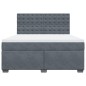 vidaXL Boxspringbett mit Matratze Dunkelgrau 180x200 cm Samt vidaXL Boxspringbett mit Matratze Dunkelgrau 180x200 cm Samt