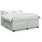 vidaXL Boxspringbett mit Matratze Hellgrau 180x200 cm Samt vidaXL Boxspringbett mit Matratze Hellgrau 180x200 cm Samt