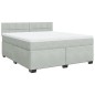 vidaXL Boxspringbett mit Matratze Hellgrau 180x200 cm Samt vidaXL Boxspringbett mit Matratze Hellgrau 180x200 cm Samt