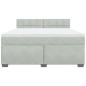 vidaXL Boxspringbett mit Matratze Hellgrau 180x200 cm Samt vidaXL Boxspringbett mit Matratze Hellgrau 180x200 cm Samt