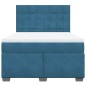 vidaXL Boxspringbett mit Matratze Blau 160x200 cm Samt vidaXL Boxspringbett mit Matratze Blau 160x200 cm Samt