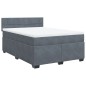 vidaXL Boxspringbett mit Matratze Dunkelgrau 140x200 cm Samt vidaXL Boxspringbett mit Matratze Dunkelgrau 140x200 cm Samt