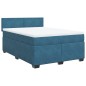 vidaXL Boxspringbett mit Matratze Blau 160x200 cm Samt vidaXL Boxspringbett mit Matratze Blau 160x200 cm Samt