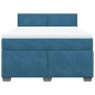 vidaXL Boxspringbett mit Matratze Blau 160x200 cm Samt vidaXL Boxspringbett mit Matratze Blau 160x200 cm Samt