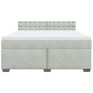 vidaXL Boxspringbett mit Matratze Hellgrau 180x200 cm Samt