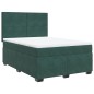 vidaXL Boxspringbett mit Matratze Dunkelgrün 160x200 cm Samt vidaXL Boxspringbett mit Matratze Dunkelgrün 160x200 cm Samt