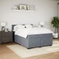 vidaXL Boxspringbett mit Matratze Dunkelgrau 140x200 cm Samt vidaXL Boxspringbett mit Matratze Dunkelgrau 140x200 cm Samt