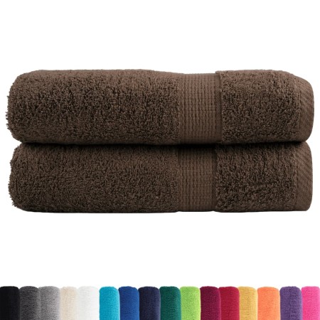 vidaXL Premium-Duschtücher SOLUND 2 Stk. Braun 70x140 cm 600 g/m²