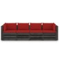 4-Sitzer Outdoor-Sofa mit Kissen Grau Imprägniertes Holz 4-Sitzer Outdoor-Sofa mit Kissen Grau Imprägniertes Holz