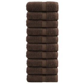vidaXL Premium-Seiftücher SOLUND 10 Stk. Braun 30x30 cm 600 g/m²