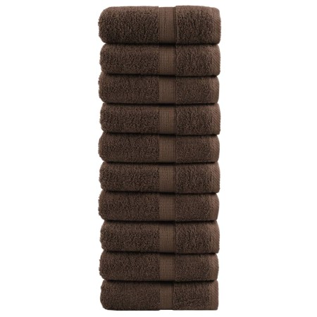 vidaXL Premium-Seiftücher SOLUND 10 Stk. Braun 30x30 cm 600 g/m²